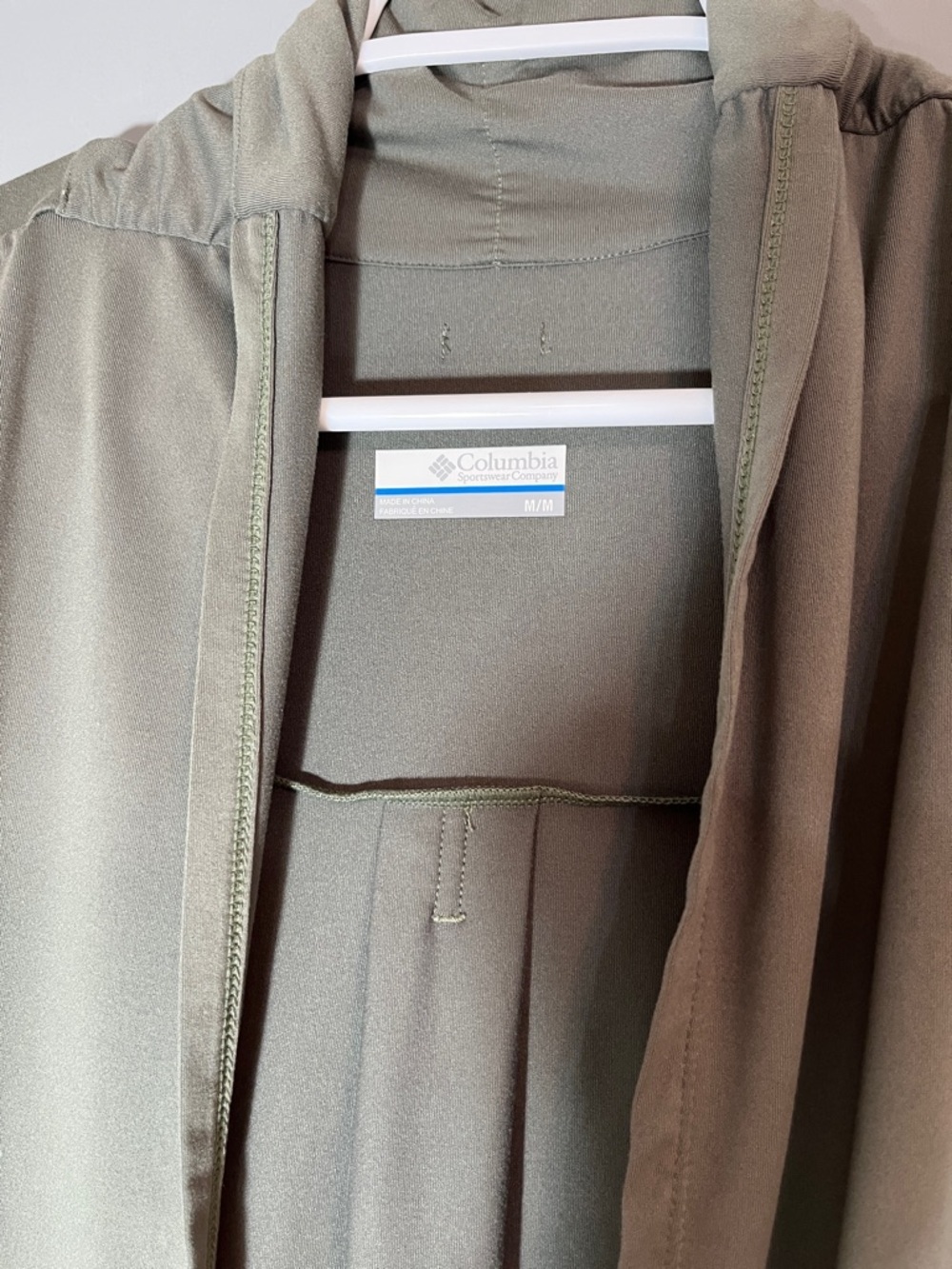 Columbia Olive Green Open Front Cardigan Wrap Jacket Medium Sun Protection women - Picture 2 of 11